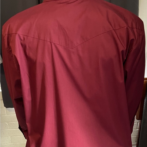 Gibson Men's Maroon Western Snap Shirt - Picture 2 of 5